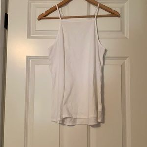 high neck white tank top!!